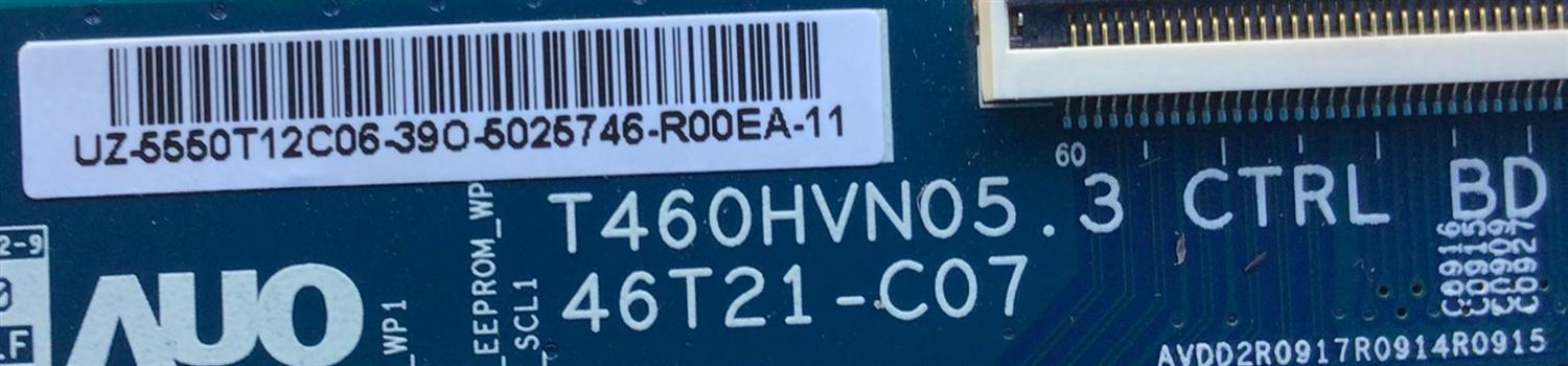 T-CON PARA TV SAMSUNG / NUMERO DE PARTE 55.50T12.C06 / T460HVN05 / 5550T12C06 / DISPLAY T500HVN05.1 / MODELO UN50F6800AFXZA AD03 - Imagen 2
